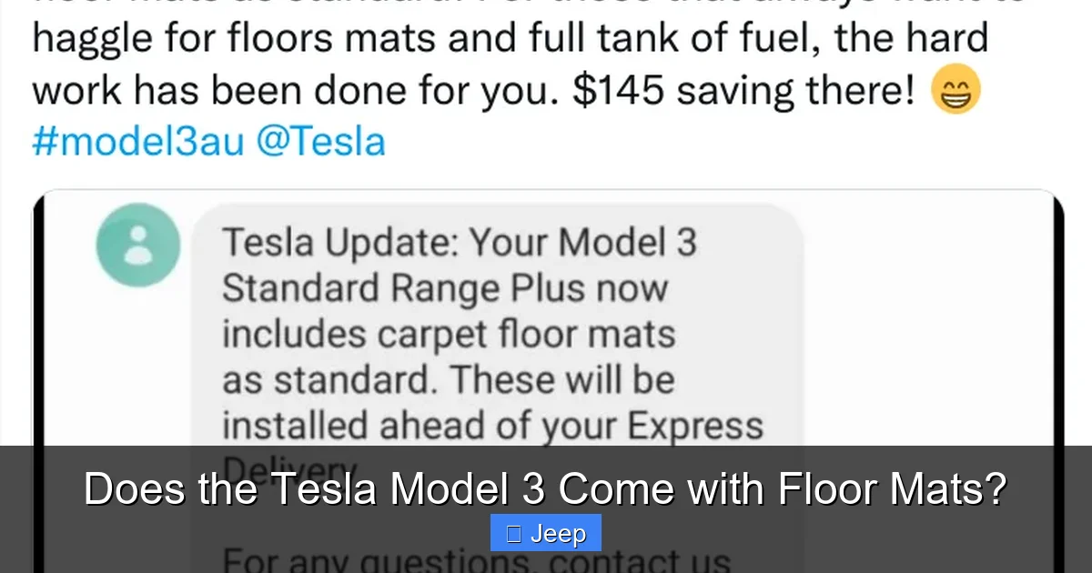 Does the Tesla Model 3 Come with Floor Mats?