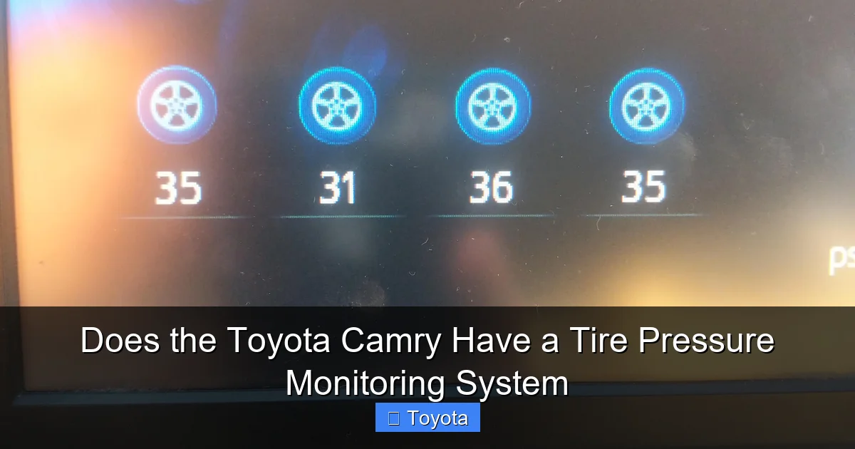 Does the Toyota Camry Have a Tire Pressure Monitoring System