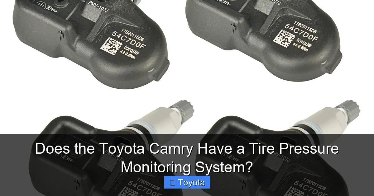 Does the Toyota Camry Have a Tire Pressure Monitoring System?