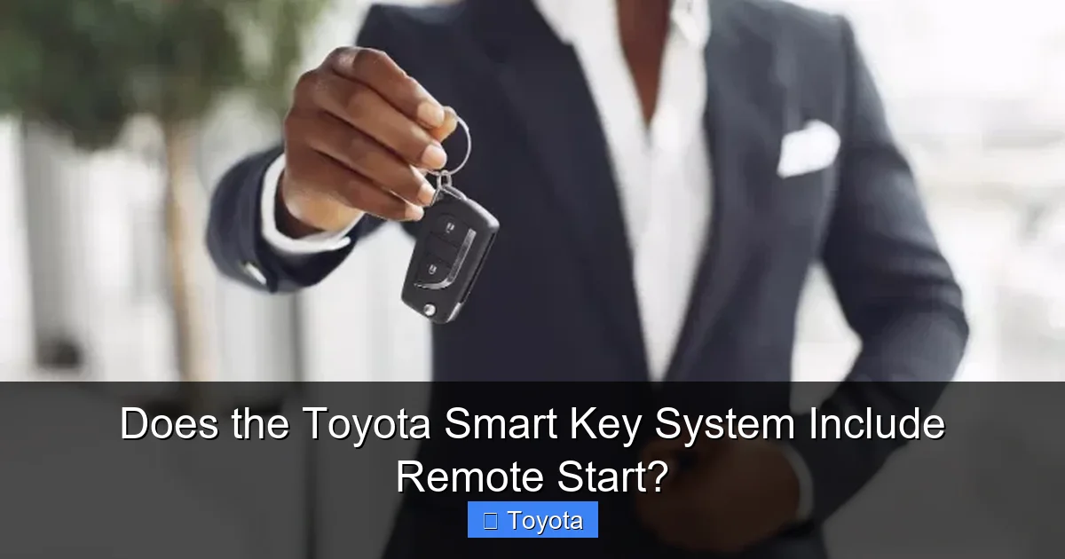 Does the Toyota Smart Key System Include Remote Start?