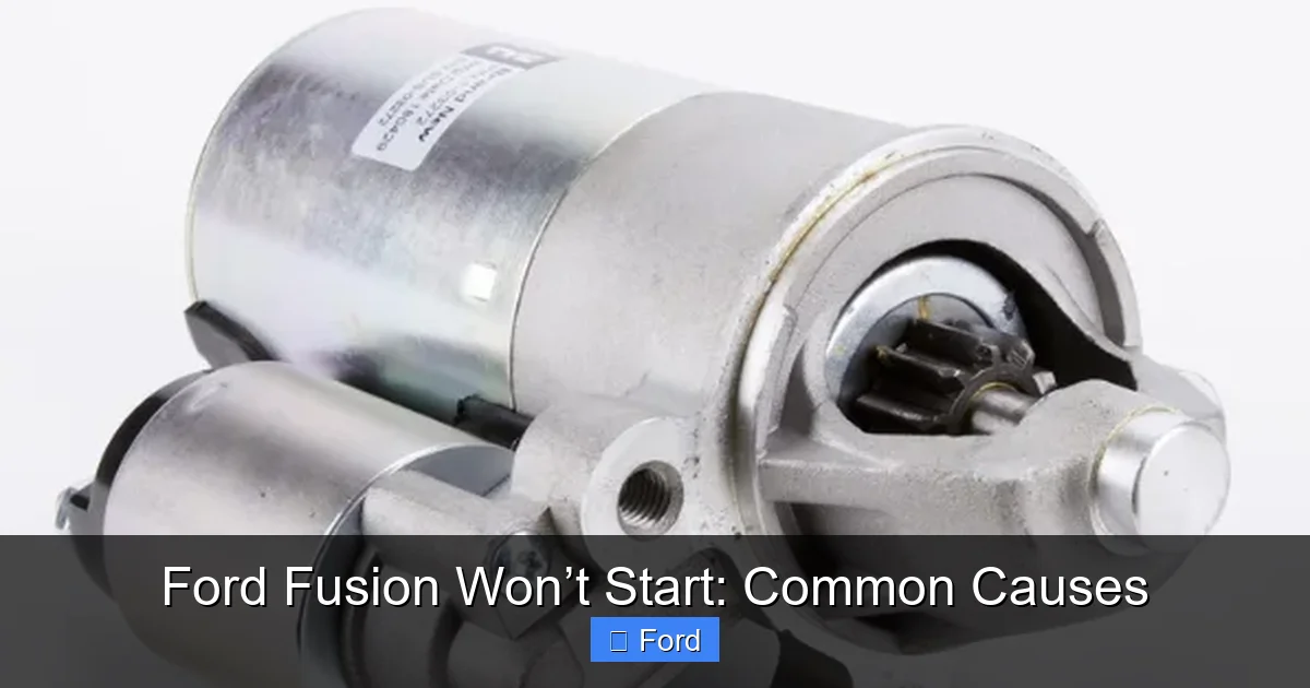 Ford Fusion Won’t Start: Common Causes