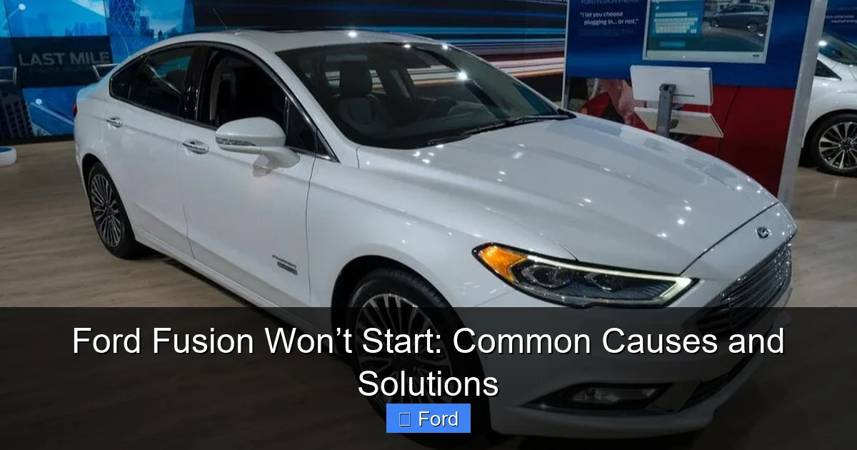 Ford Fusion Won’t Start: Common Causes and Solutions