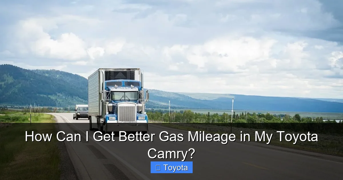 How Can I Get Better Gas Mileage in My Toyota Camry?