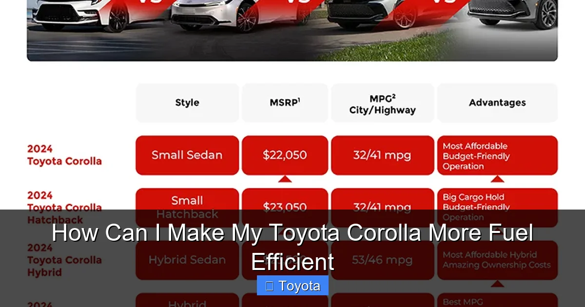 How Can I Make My Toyota Corolla More Fuel Efficient