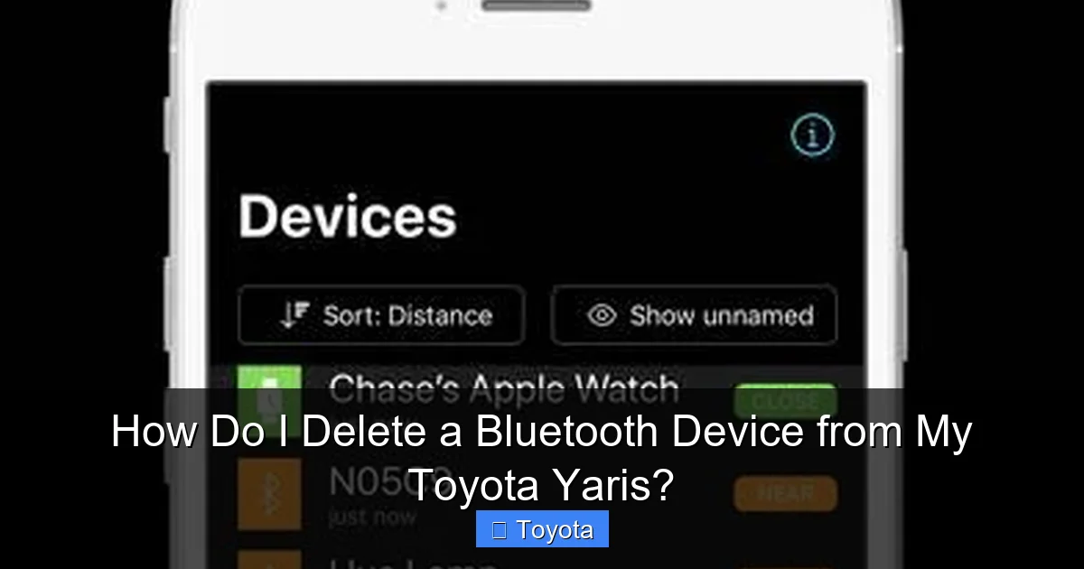 How Do I Delete a Bluetooth Device from My Toyota Yaris?