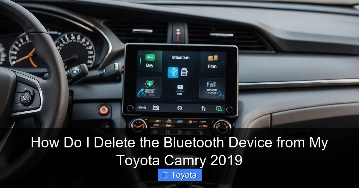 How Do I Delete the Bluetooth Device from My Toyota Camry 2019