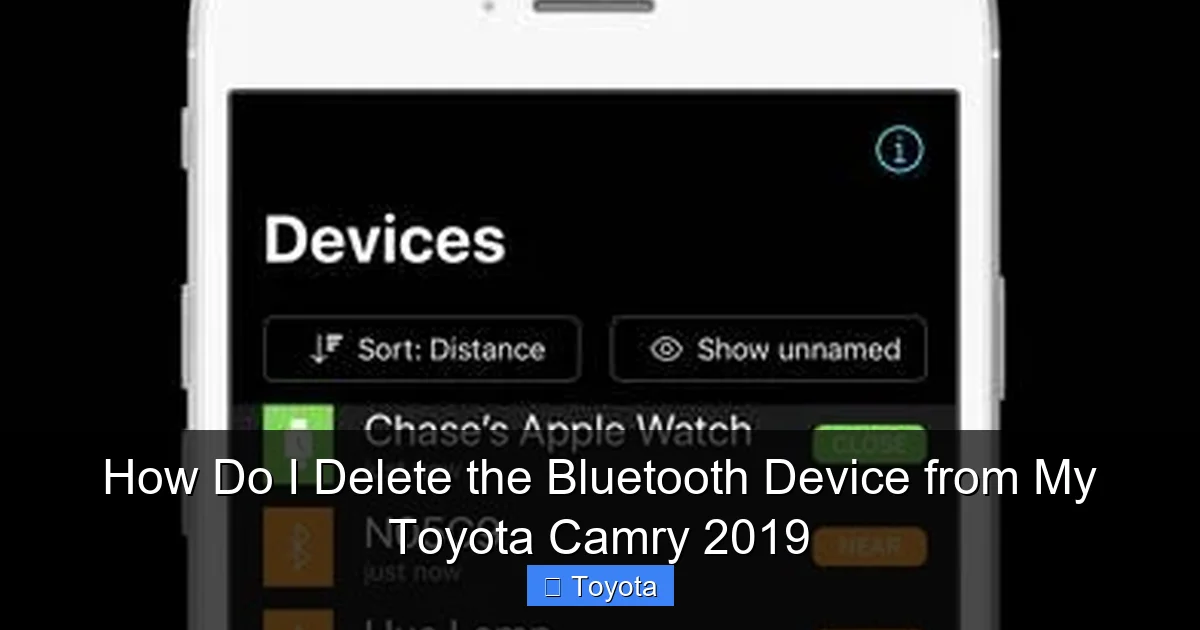 How Do I Delete the Bluetooth Device from My Toyota Camry 2019