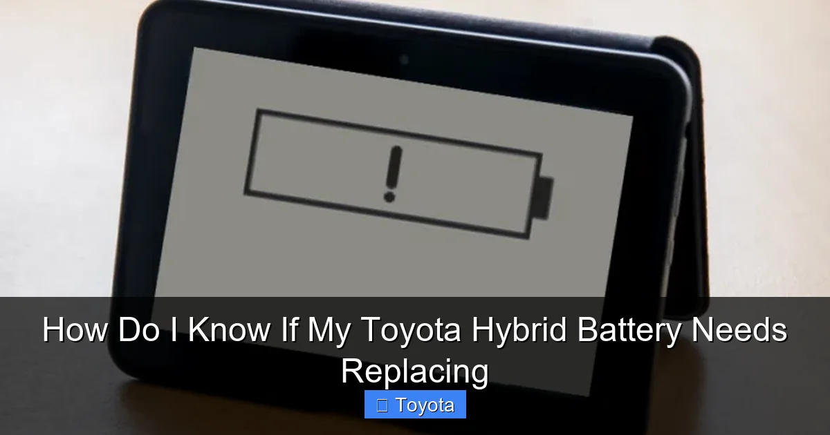 How Do I Know If My Toyota Hybrid Battery Needs Replacing