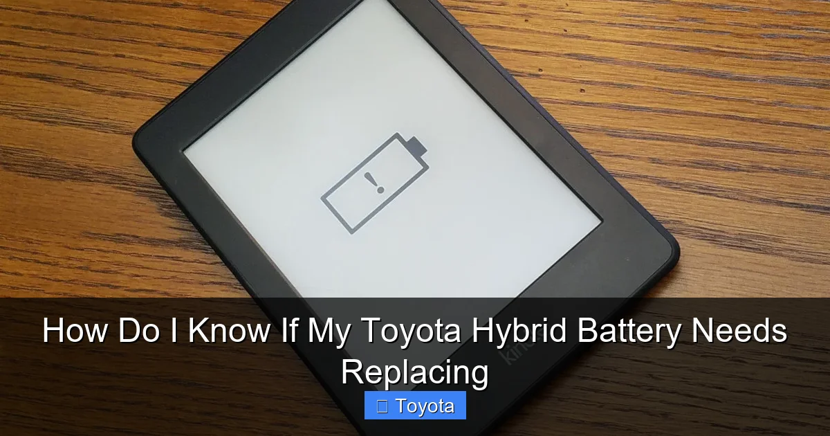 How Do I Know If My Toyota Hybrid Battery Needs Replacing
