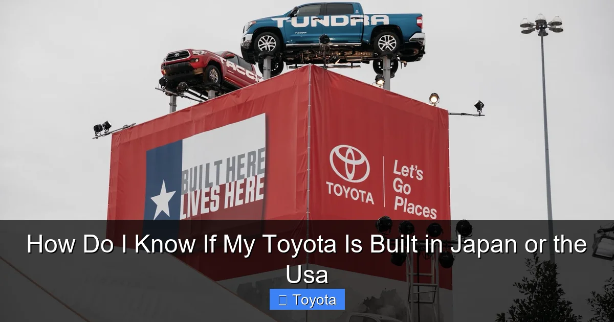 How Do I Know If My Toyota Is Built in Japan or the Usa