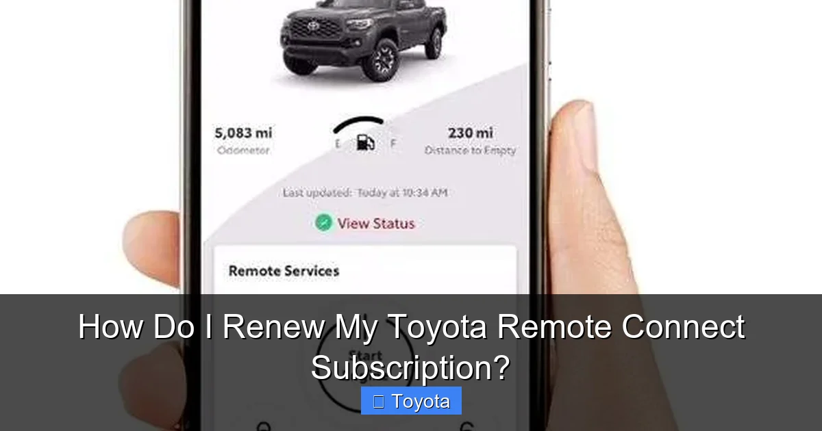How Do I Renew My Toyota Remote Connect Subscription?