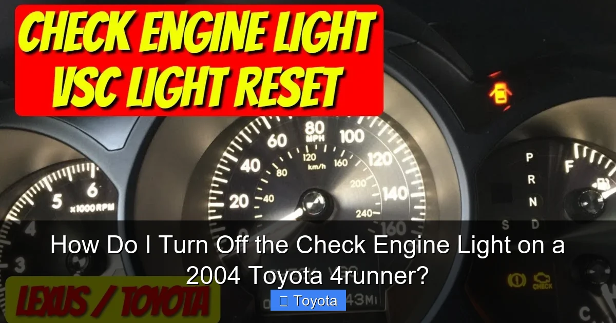 How Do I Turn Off the Check Engine Light on a 2004 Toyota 4runner?