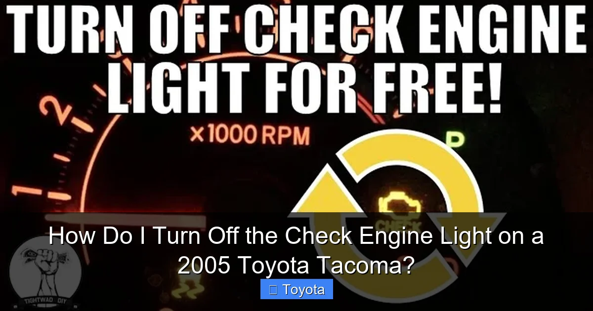 How Do I Turn Off the Check Engine Light on a 2005 Toyota Tacoma?