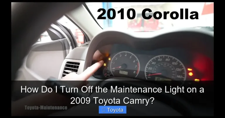 How Do I Turn Off the Maintenance Light on a 2009 Toyota Camry?