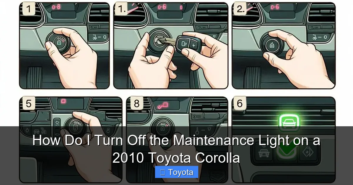 How Do I Turn Off the Maintenance Light on a 2010 Toyota Corolla