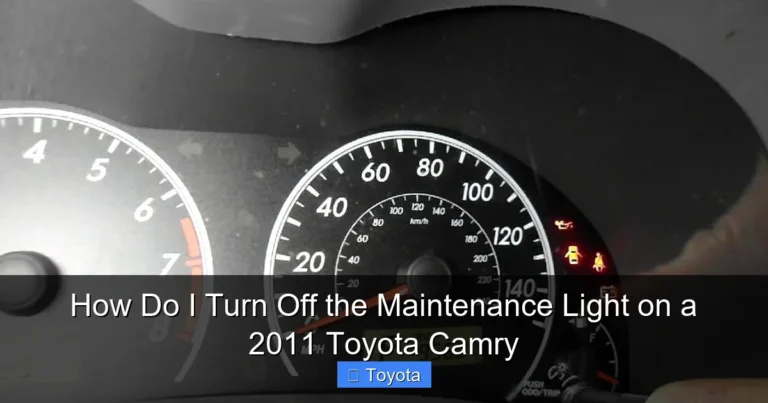 How Do I Turn Off the Maintenance Light on a 2011 Toyota Camry