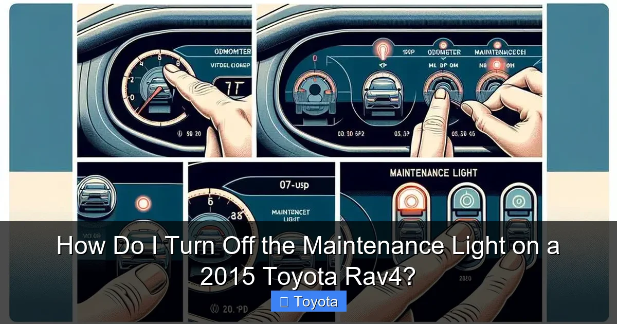 How Do I Turn Off the Maintenance Light on a 2015 Toyota Rav4?