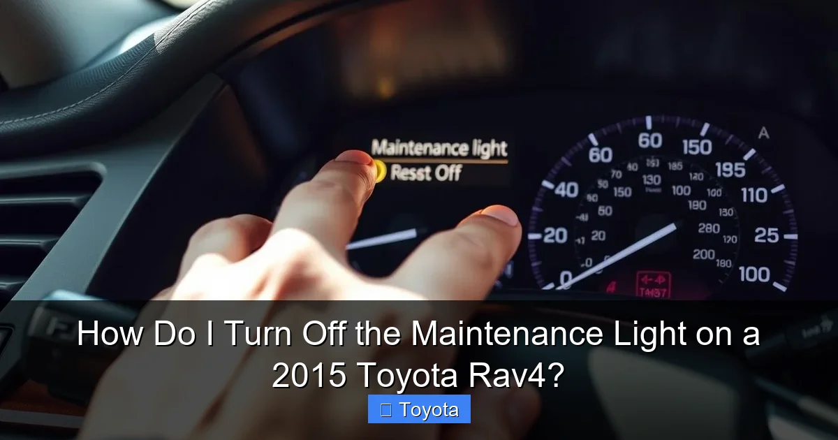 How Do I Turn Off the Maintenance Light on a 2015 Toyota Rav4?