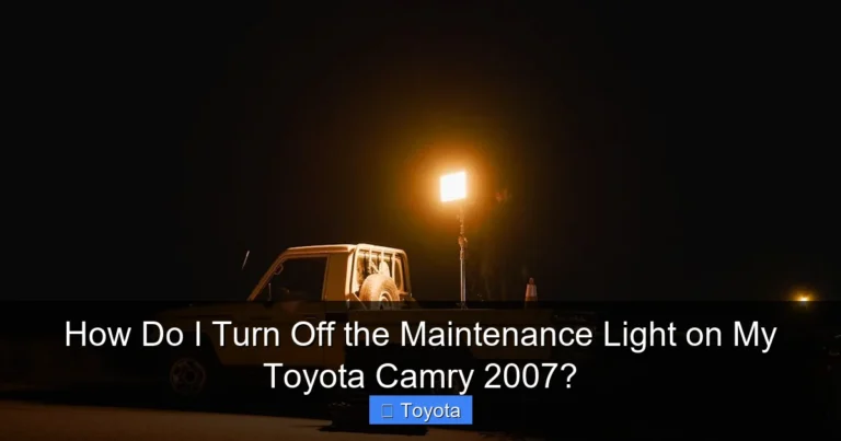How Do I Turn Off the Maintenance Light on My Toyota Camry 2007?