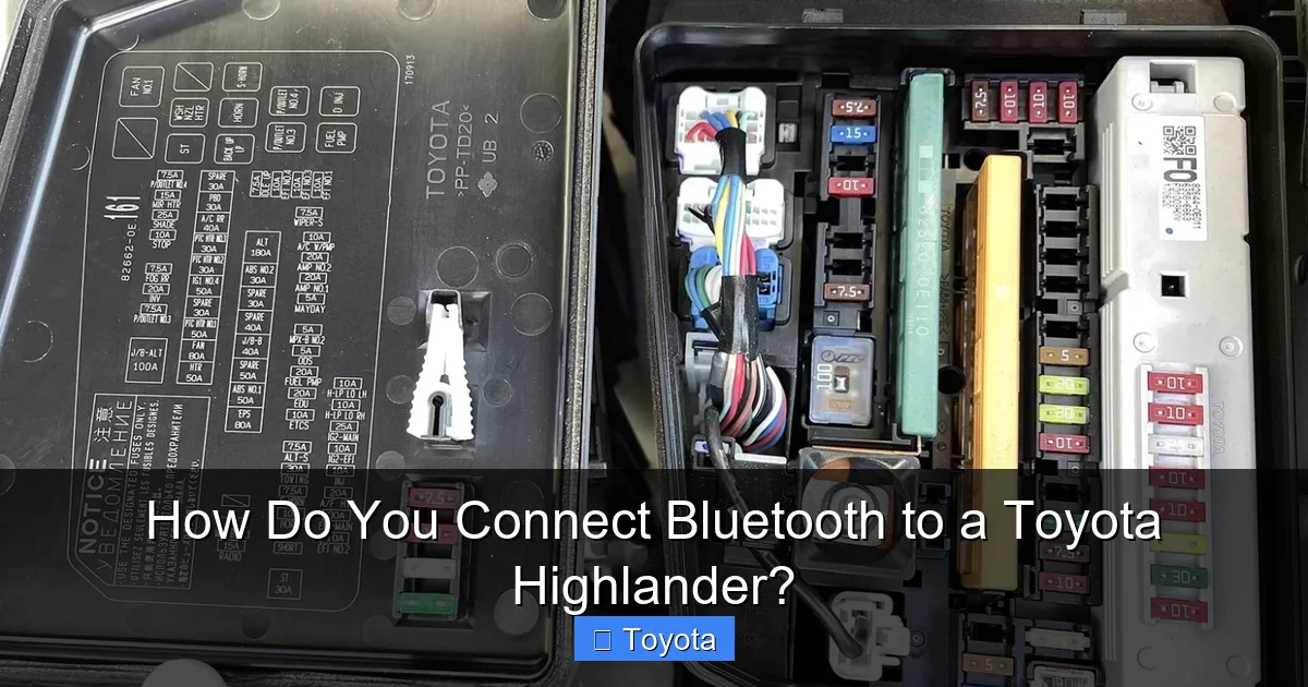 How Do You Connect Bluetooth to a Toyota Highlander?