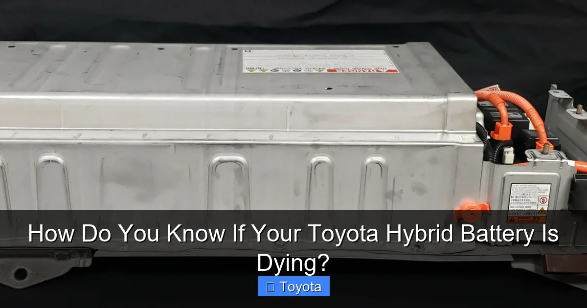 How Do You Know If Your Toyota Hybrid Battery Is Dying?
