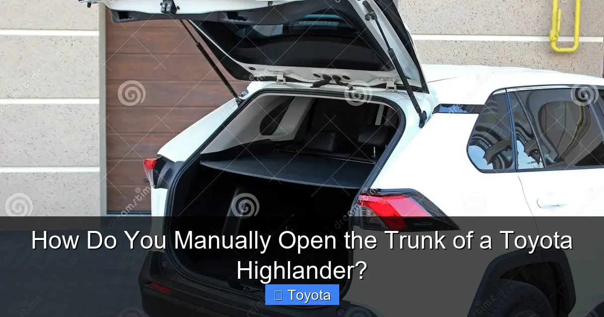 How Do You Manually Open the Trunk of a Toyota Highlander?