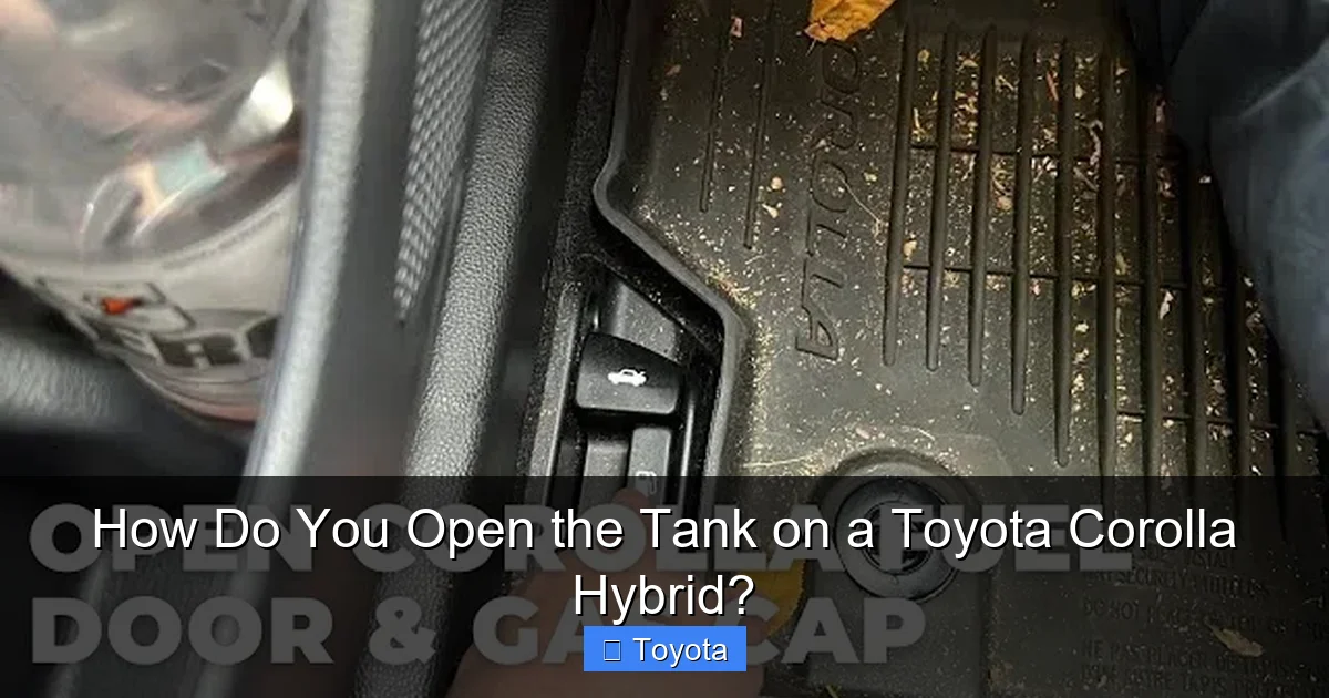 How Do You Open the Tank on a Toyota Corolla Hybrid?