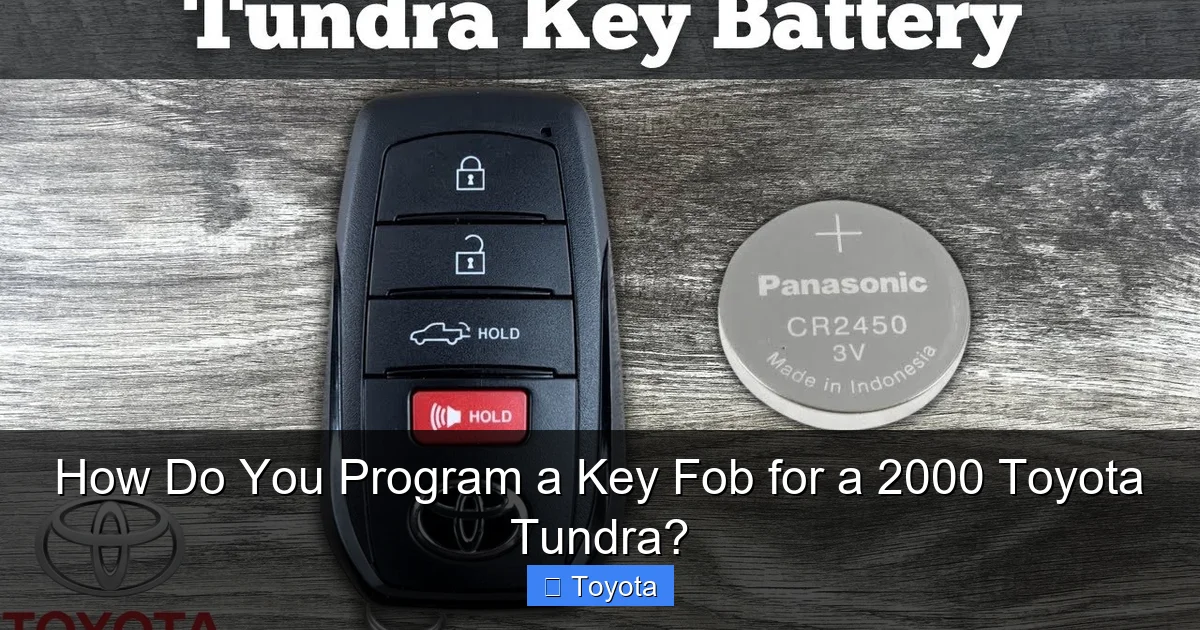 How Do You Program a Key Fob for a 2000 Toyota Tundra?