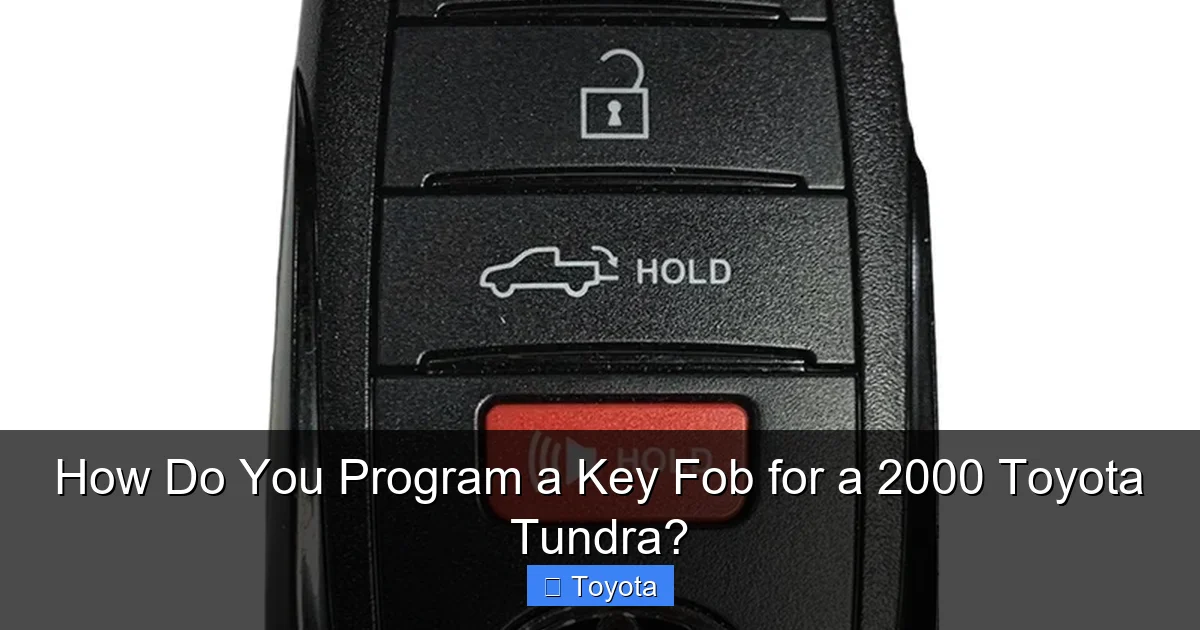 How Do You Program a Key Fob for a 2000 Toyota Tundra?