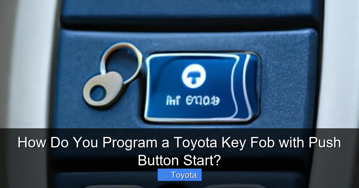 How Do You Program a Toyota Key Fob with Push Button Start?