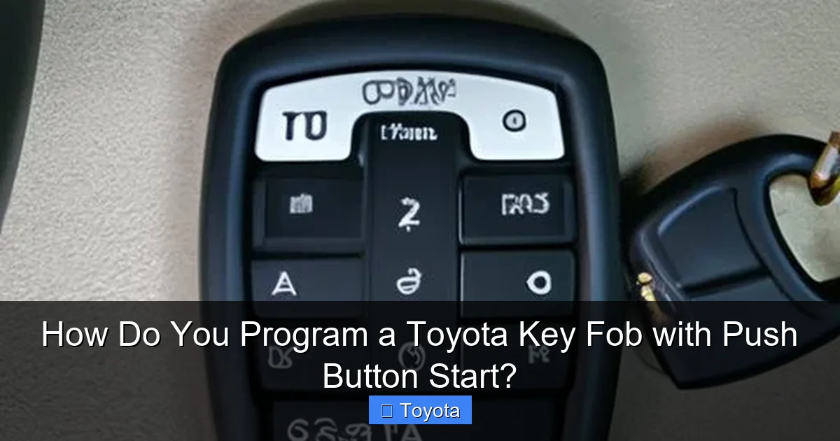 How Do You Program a Toyota Key Fob with Push Button Start?