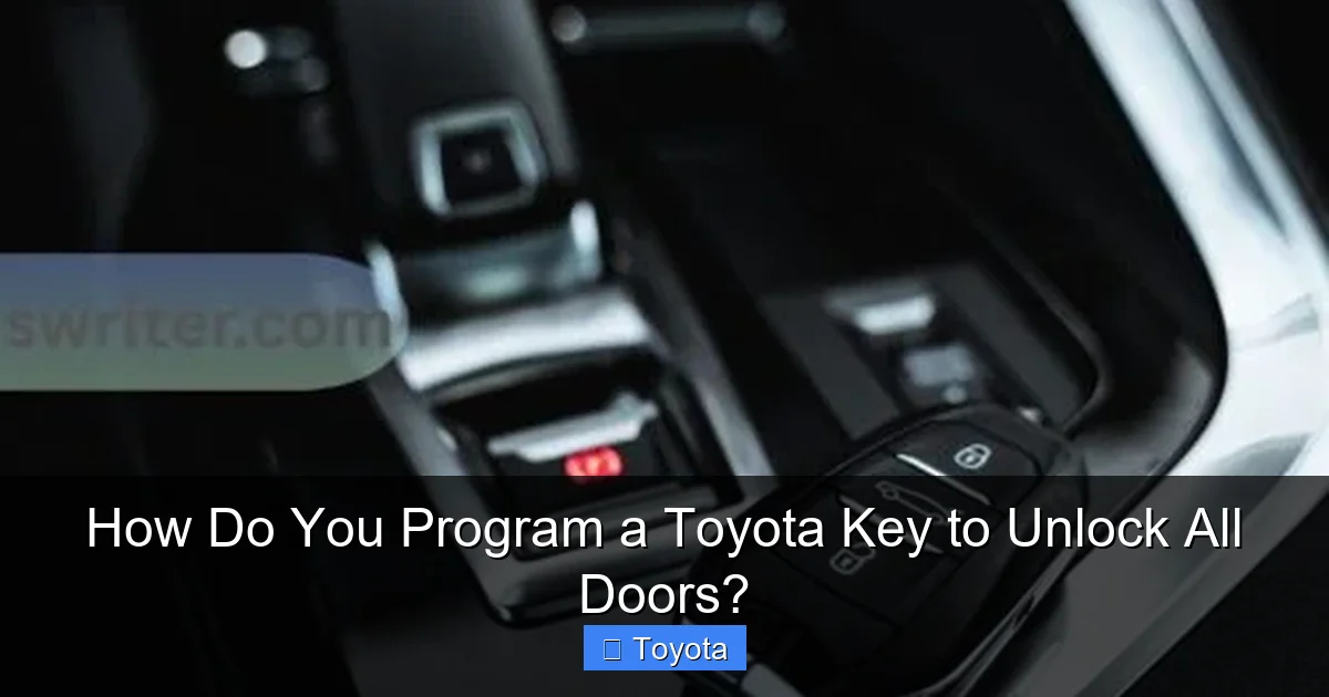 How Do You Program a Toyota Key to Unlock All Doors?
