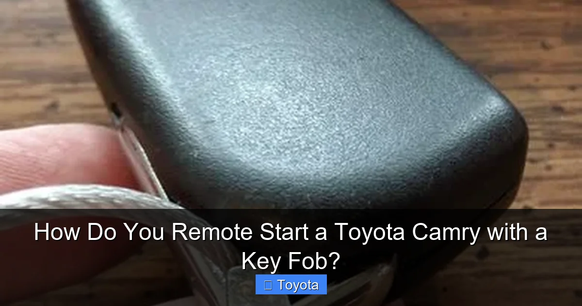 How Do You Remote Start a Toyota Camry with a Key Fob?