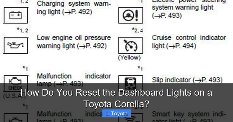 How Do You Reset the Dashboard Lights on a Toyota Corolla?