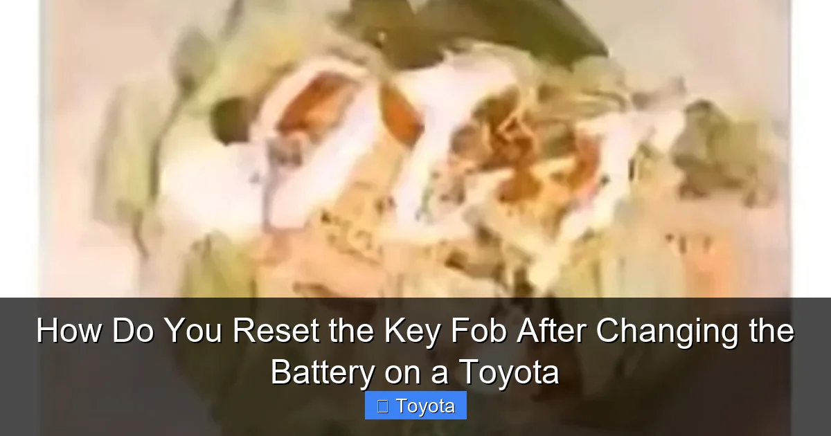 How Do You Reset the Key Fob After Changing the Battery on a Toyota