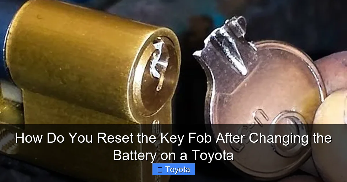 How Do You Reset the Key Fob After Changing the Battery on a Toyota