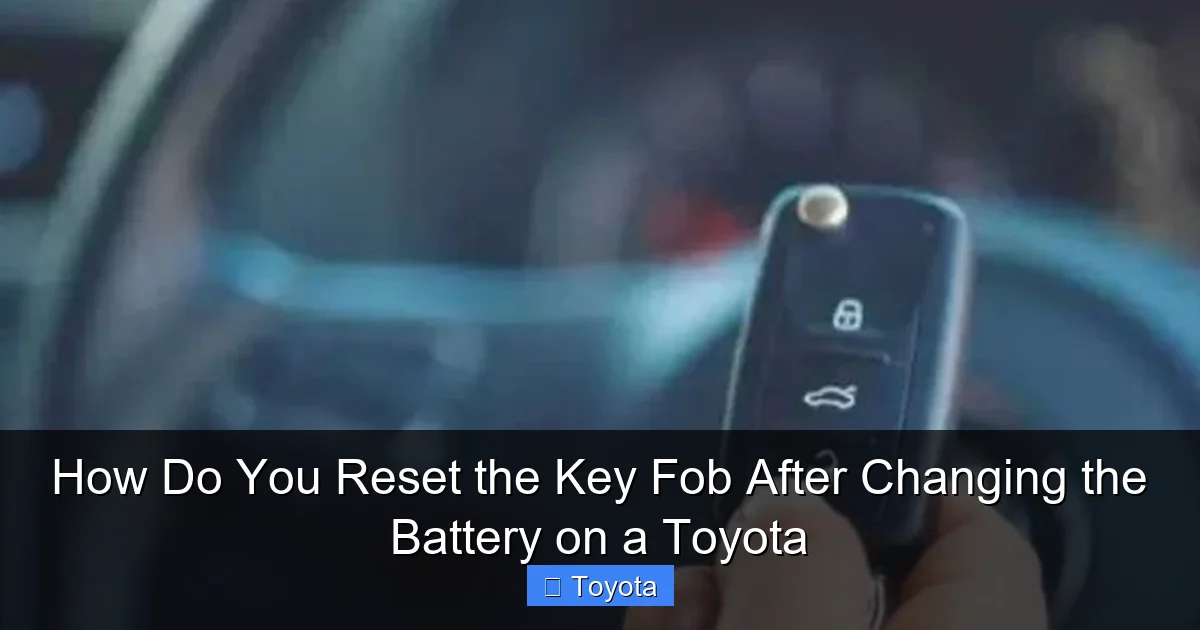 How Do You Reset the Key Fob After Changing the Battery on a Toyota