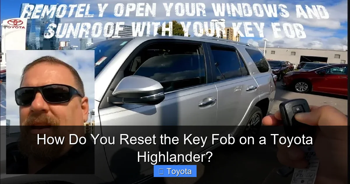 How Do You Reset the Key Fob on a Toyota Highlander?