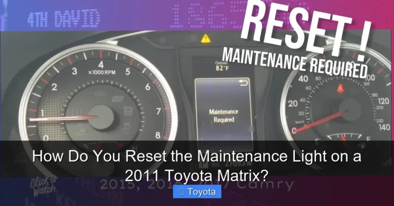 How Do You Reset the Maintenance Light on a 2011 Toyota Matrix?