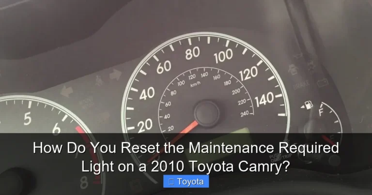 How Do You Reset the Maintenance Required Light on a 2010 Toyota Camry?