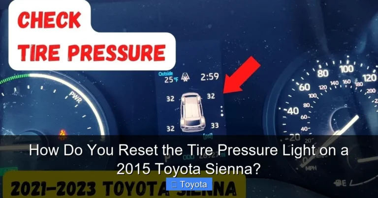 How Do You Reset the Tire Pressure Light on a 2015 Toyota Sienna?