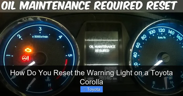 How Do You Reset the Warning Light on a Toyota Corolla