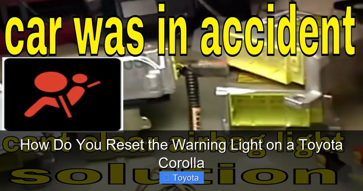 How Do You Reset the Warning Light on a Toyota Corolla