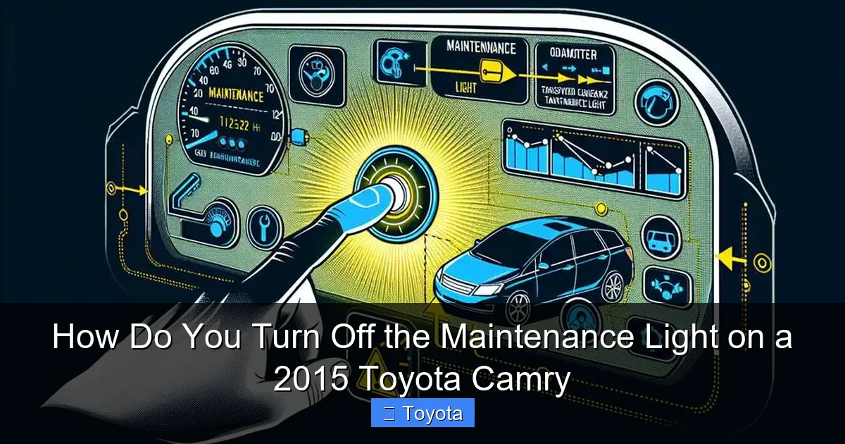 How Do You Turn Off the Maintenance Light on a 2015 Toyota Camry