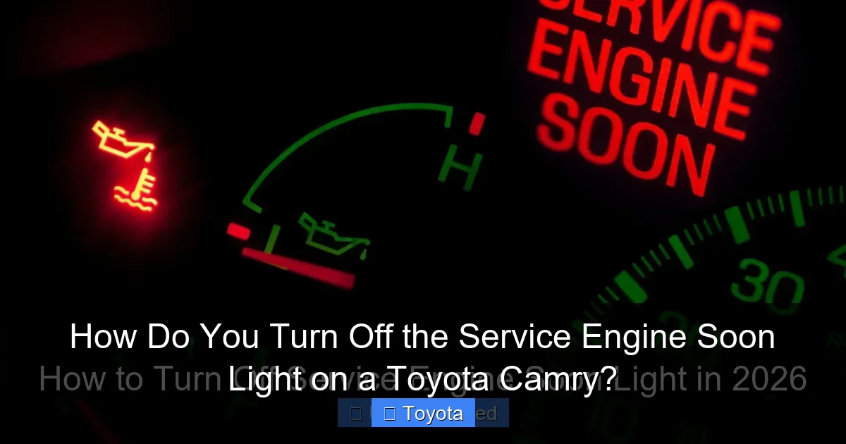 How Do You Turn Off the Service Engine Soon Light on a Toyota Camry?