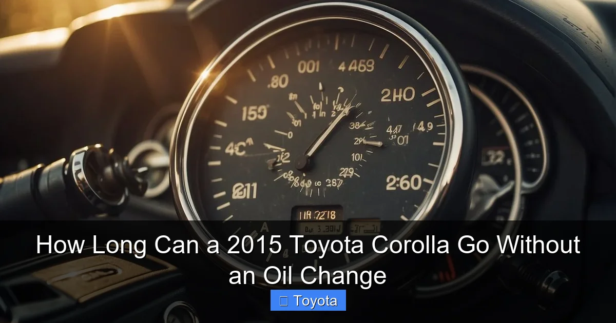 How Long Can a 2015 Toyota Corolla Go Without an Oil Change
