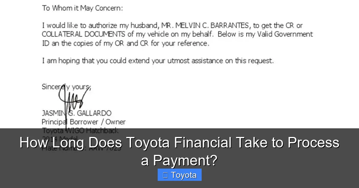 How Long Does Toyota Financial Take to Process a Payment?