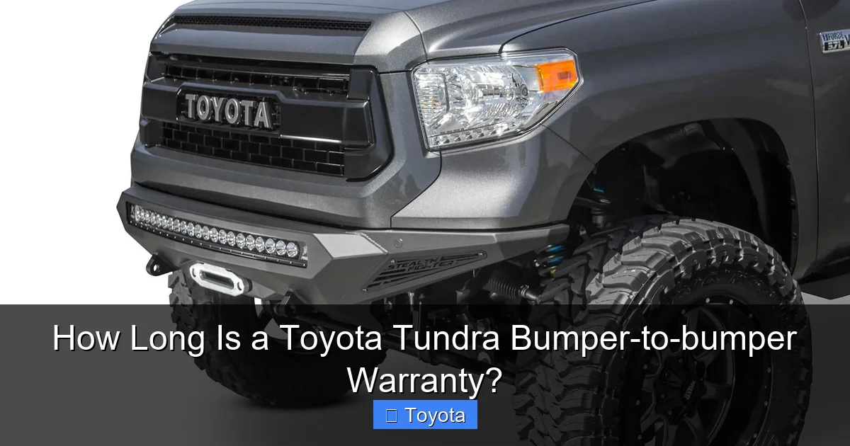 How Long Is a Toyota Tundra Bumper-to-bumper Warranty?