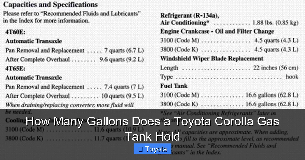 How Many Gallons Does a Toyota Corolla Gas Tank Hold