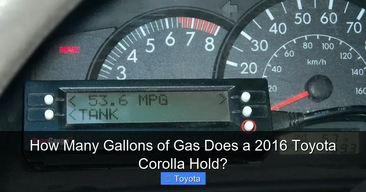 How Many Gallons of Gas Does a 2016 Toyota Corolla Hold?